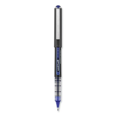Uni-Ball VISION Roller Ball Pen, Bold 1 mm, Blue Ink, Black/Blue Barrel, PK12 70129